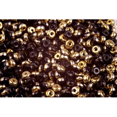 Rondelle Druck Beads 2.5x4mm 30 JET AMBER