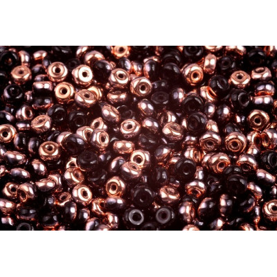 Rondelle Druck Beads 2.5x4mm 32 JET CAPRI GOLD