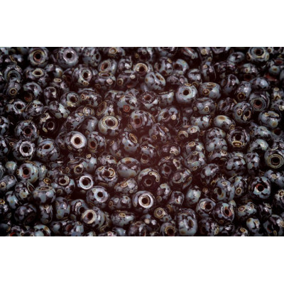 Rondelle Druck Beads 2.5x4mm 40 JET TRAVERTIN