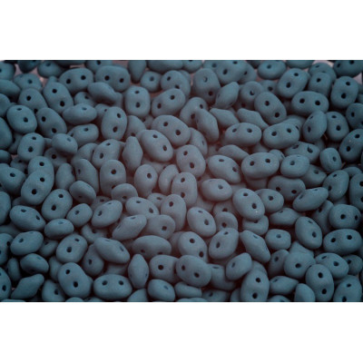 Matte Neon Teal SuperDuo Beads 02010/29530 | Matubo Czech Glass