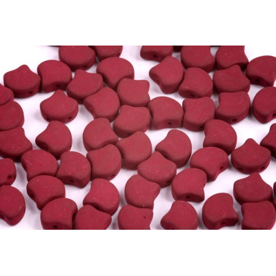 Matubo Ginko Beads 7.5mm Esneon Maroon - Czech Glass Two-Hole