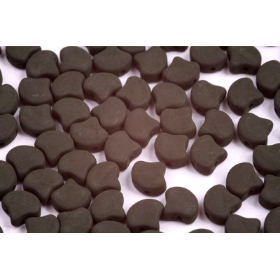 Matubo Ginko Beads 7.5mm - Esneon Black Matte Czech Glass