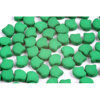 Matubo Ginko Beads 7.5mm Neon Irish Green - 2-Hole Czech Glass