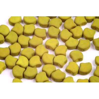 Matubo Ginko 7.5mm ESNEON LEMONGRASS | Matte 2-Hole Czech Glass