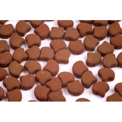 Matubo Ginko Beads 7.5mm Esneon Chocolate - Two-Hole Czech Glass