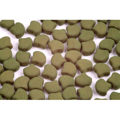 Matubo Ginko Beads 7.5mm ESNEON KHAKI - 2-Hole Czech Glass