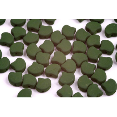 Matubo Ginko Beads 7.5mm ESNEON Forest Green - 2-Hole Czech Glass