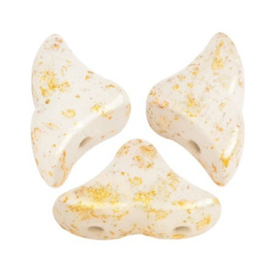 Hélios par Puca 6x10mm Opaque White Splash 03000/94401 | Glass Beads