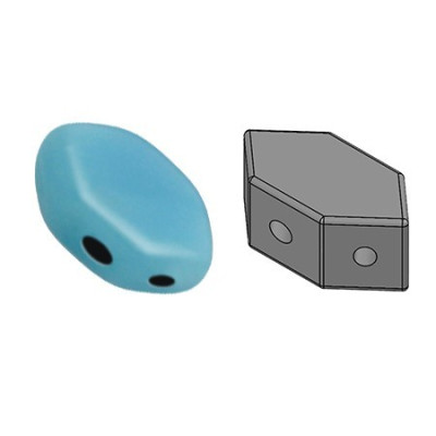 Paros par Puca 7x4mm Opaque Aqua 63020 | Czech 2-Hole Beads