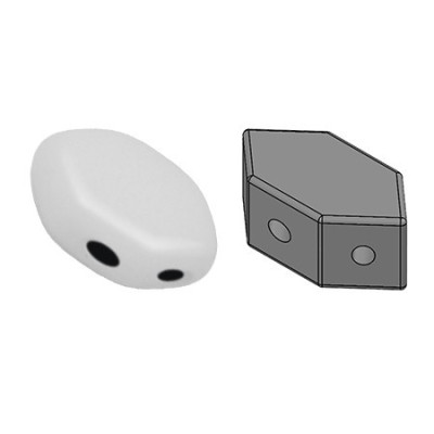 Paros par Puca 2-Hole Beads Opaque White 03000 | Czech Glass