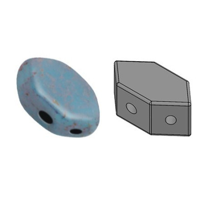 Paros® par Puca® Opaque Aqua Bronze 63020/15496 | 2-Hole Beads