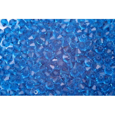 Bicone beads 4 mm N. 37 DARK AQUAMARINE