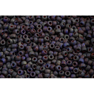 Matubo™ Round 8/0 Czech Glass Beads Blue Travertin 33050/86875
