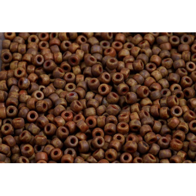 Matubo 8/0 Round Beads Opaque Grey Travertine Matte 86875