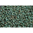 Matubo™ Round 8/0 Turquoise Green Travertine 63130/86875 | Czech Beads