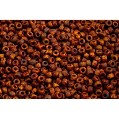 Matubo Round 8/0 Limon Travertin Dark Mat 83120/86875 Czech Beads