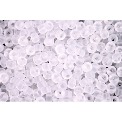 Matubo™ Round 6/0 Czech Glass Beads Frosted Crystal 00030/84110