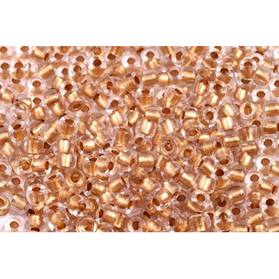 Matubo Round 6/0 Crystal Bronze Lined 00030/68106 | Czech Glass Beads