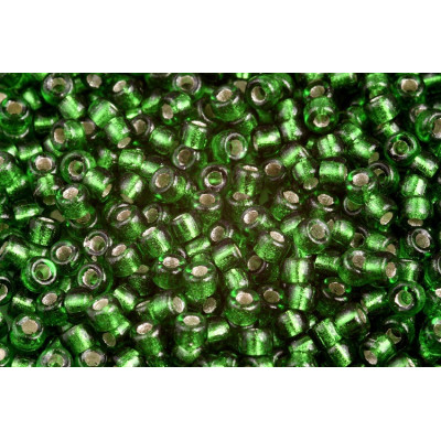 Matubo Round 6/0 Green Silver Lined 50050/81800 | Czech Glass Beads