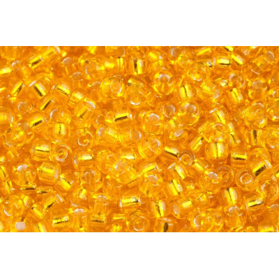 Matubo Round 6/0 Amber Silver Lined 80020/81800 | Czech Beads