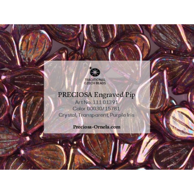 PRECIOSA Engraved Pip N. 172 CRYSTAL PURPLE IRIS