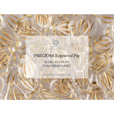 PRECIOSA Engraved Pip N. 174 CRYSTAL/GOLD