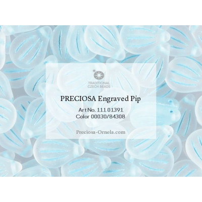 PRECIOSA Engraved Pip N. 176 CRYSTAL LT BLUE MAT