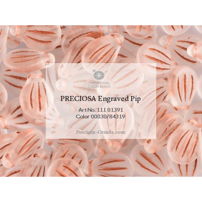 PRECIOSA Engraved Pip N. 177 CRYSTAL PINK MAT