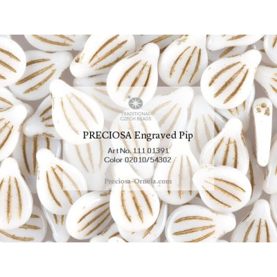 PRECIOSA Engraved Pip N. 179 WHITE ALABASTER/GOLD