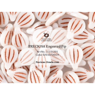 PRECIOSA Engraved Pip N. 180 WHITE ALABASTER/COPPER