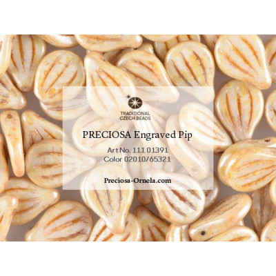 PRECIOSA Engraved Pip N. 181 OPAQUE IVORY SPOTTED