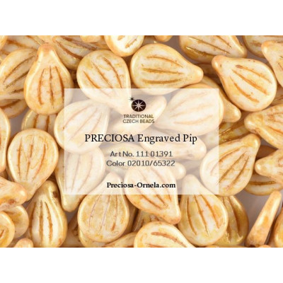 PRECIOSA Engraved Pip N. 182 OPAQUE BEIGE SPOTTED