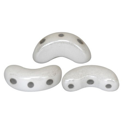 Arcos® par Puca® 5x10mm Opaque White Ceramic 03000/14400 | Czech Beads