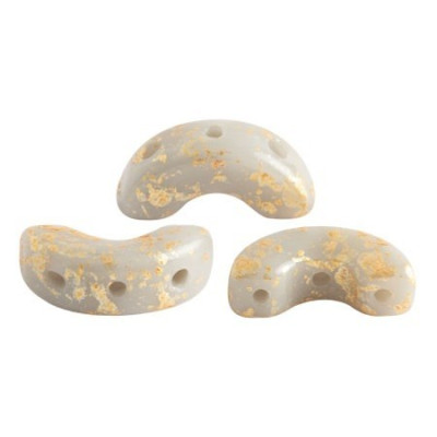 Arcos par Puca Opaque Grey Splash 43020/94401 | Czech Glass Beads
