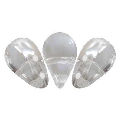 Amos® par Puca® č. 201 Crystal 00030 Czech 2-Hole Beads 5x8mm