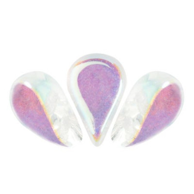 Amos® par Puca® Crystal AB 00030/28701 | 2-Hole Petal Beads