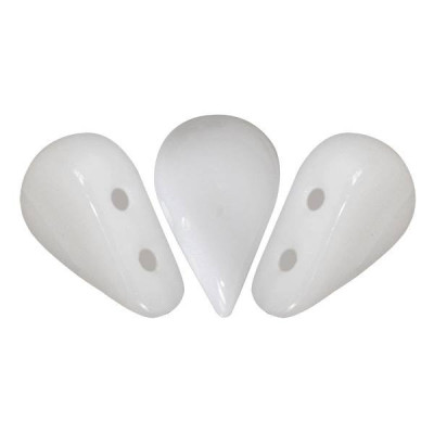 Amos® par Puca® 5x8mm Opaque White 03000 | 2-Hole Glass Beads