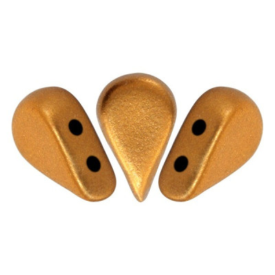 Amos® par Puca® Bronze Gold Mat 00030/01740 | 2-Hole Czech Beads