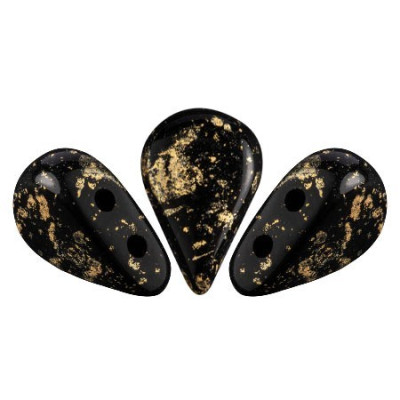 Amos® par Puca® Jet Splash 23980/94401 | 2-Hole Czech Beads