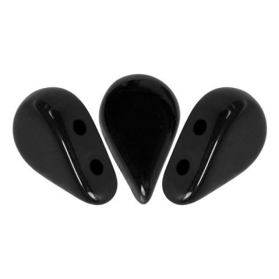 Amos® par Puca® 5x8mm Opaque Jet Black 23980 | 2-Hole Beads