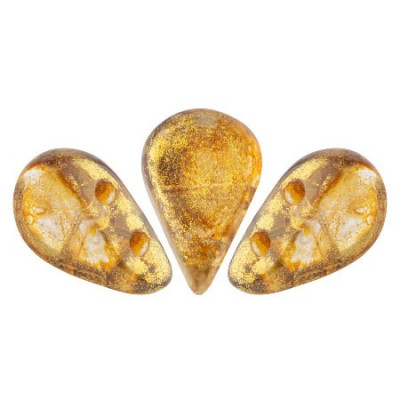 Amos® par Puca® 5x8mm Crystal Gold Spotted 00030/65322 | Czech Beads