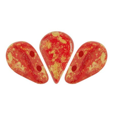 Amos® par Puca® Opaque Coral Red Splash 93200/94401 | 5x8mm Beads