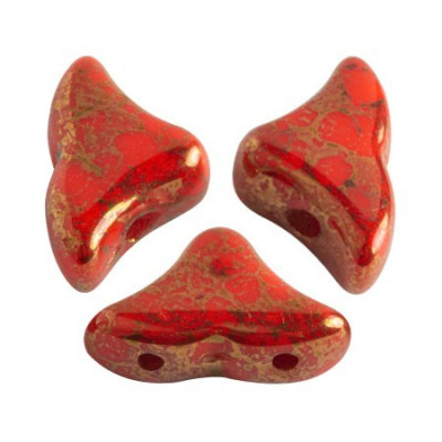 Hélios par Puca Coral Bronze 93400/15496 | Czech Glass 2-Hole Beads