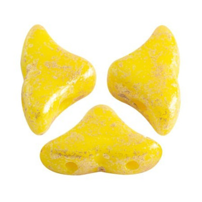 Hélios® par Puca® Opaque Jonquil Splash 83120/94401 | Czech Beads