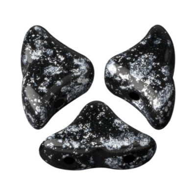 Hélios® par Puca® Jet Splash Silver 23980/94400 | Czech Glass Beads