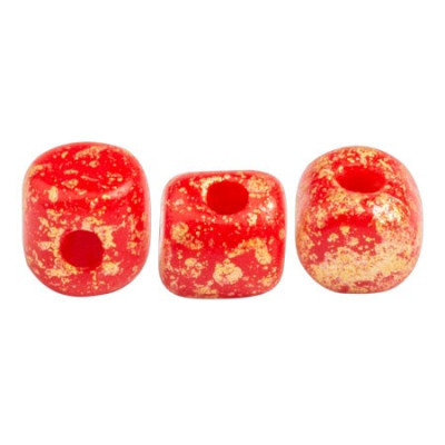 Minos par Puca 3x2.5mm Opaque Coral Red Splash 93200/94401