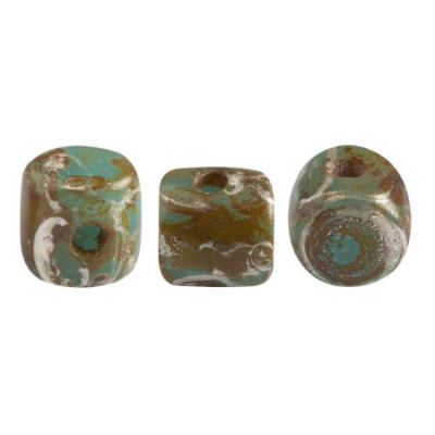 Minos® par Puca® Opaque Aqua New Picasso 63020/65400 | Czech Beads