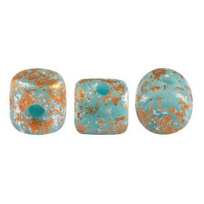 Minos par Puca 110 Opaque Aqua Tweedy 3x2.5mm | Czech Glass