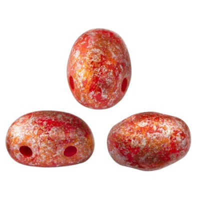 Samos® par Puca® Opaque Coral Red Tweedy 93200/45703 | Glass Beads