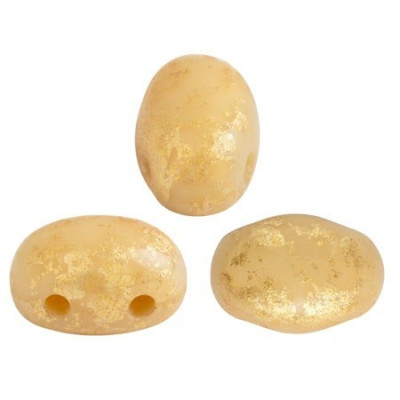 Samos par Puca 5x7mm Opaque Beige Splash 13020/94401 | Czech Beads